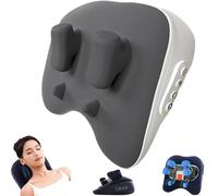 Vel-more Pillow Neck & Shoulder Massager, Vel-more - Pillow Neck & Shoulder Massager, with 6d Massage Head, Three Modes and Strengths, Heat, Adjustments, for Necks, Shoulders, Legs (Gray)