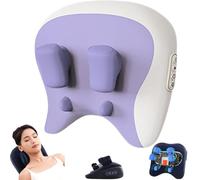 Vel-more Pillow Neck & Shoulder Massager, Vel-more - Pillow Neck & Shoulder Massager, with 6d Massage Head, Three Modes and Strengths, Heat, Adjustments, for Necks, Shoulders, Legs (Purple)