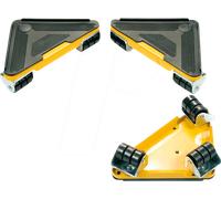 Toolland Set di rotelle per mobili con 4 rotelle angolari e leva, max. capacità di carico 100 kg