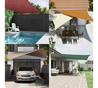 vidaXL Vela da ombra solare Arancione e Marrone 7 x 7 m, Telo da esterno per balcone, ombreggiatura moderna, resistente ai raggi UV per giardino, patio e bordo piscina
