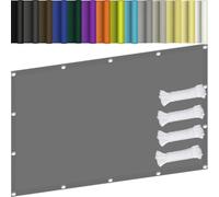 Vela Impermeabile 111 x 240 cm Protezione UV in HDPE 185 G/M², Idrorepellente Antivento, Robusto e Stabile, Con Corde, Telo da Esterno Impermeabile, Per Pergola, Cortile, Grigio Chiaro