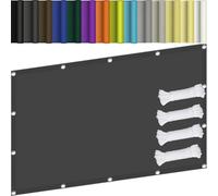 Vela Impermeabile 144 x 225 cm Protezione UV in HDPE 185 G/M², Idrorepellente Antivento, Robusto e Stabile, Con Corde, Telo da Esterno Impermeabile, Per Pergola, Cortile, Grigio Scuro