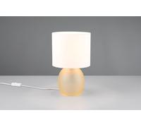 VELA LAMPADA DA TAVOLO BASE VETRO AMBRA CON PARALUME BIANCO H. 29CM 1 LUCE ATTACCO E14