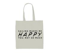 Vela Makes Me Happy - Borsa Tote IN Tela - Marinaio Yacht Vento Aquilone