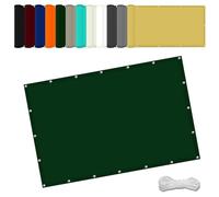 Vela Ombreggiante 1.5 x 3.4 m Impermeabile Balcone Recinzione con Occhielli Protezione Raggi UV HDPE Telo Ombreggiante per Cortile Tetto Patio, Verde Scuro