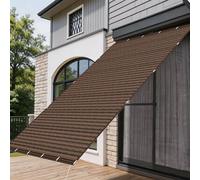 Vela Ombreggiante 1.9 x 3.4 m Frangisole Anti-Uv Antistrappo Robusta con Occhielli in HDPE Parasole Rettangolare per Giardino Esterno Giardino Terrazza, Marrone