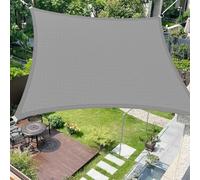 Vela Ombreggiante 1.9 x 3.75 m Rettangolare Protezione Solare Anti UV HDPE Traspirante Tenda da Sole Parasole con Fune per Giardino, Terrazza, Piscina (Personalizzabile), Grigio Chiaro
