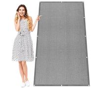Vela Ombreggiante 100 x 160 cm Rettangolare Tessuto HDPE Protezione Solare, Rete Ombreggiante Telo Parasole con Fune e Occhiellato per Piante da Patio, Serra, Pollaio, Grigio Chiaro