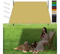 Vela Ombreggiante 120 x 240 cm Impermeabile, Anti UV 98%, Antistrappo, Vela Ombreggiante Impermeabile Rettangolare con Fune e Occhiellato per Giardino, Terrazzo, Balcone, Giallo sabbia