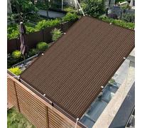 Vela Ombreggiante 120 x 350 cm Rettangolare Tessuto HDPE Protezione Solare, Rete Ombreggiante Telo Parasole con Fune e Occhiellato per Terrazza, Giardino, Balcone, Marrone