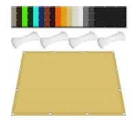 Vela Ombreggiante 120 x 400 cm Protezione Raggi UV e Impermeabile Rete Ombreggiante con Anelli con Occhielli e Fune Terraza, Jardín, Balcón, Camping, Giallo sabbia
