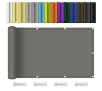 Vela Ombreggiante 120 x 600 cm Impermeabile Protezione UV Rettangolare Tenda da Sole per Esterno con Fune e Occhiellato per Esterno, Giardino, Terrazza, Piscina, Grigio Scuro