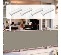 Vela Ombreggiante 145 x 500 cm Protezione Raggi UV e Impermeabile Impermeabile Telo Telone Protezione Solare Antivento con Corda Libera per Serre Carport Piscine Cortili, Tortora