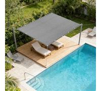 Vela Ombreggiante 150 x 200 cm Protezione Solare Tenda Parasole con Occhielli per Balcone Terrazzo Recinzione Giardino Fence Kennel Camping, Grigio Chiaro