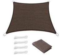 Vela Ombreggiante 190 x 260 cm Rettangolare Protezione Solare Anti UV HDPE Traspirante Tenda da Sole Parasole con Fune per Giardino, Terrazza, Piscina (Personalizzabile), Marrone