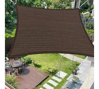 Vela Ombreggiante 2 x 2.5 m Rettangolare Protezione Solare Anti UV HDPE Traspirante Tenda da Sole Parasole con Fune per Giardino, Terrazza, Piscina (Personalizzabile), Marrone