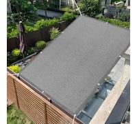 Vela Ombreggiante 200 x 350 cm Rettangolare Tessuto HDPE Protezione Solare, Rete Ombreggiante Telo Parasole con Fune e Occhiellato per Terrazza, Giardino, Balcone, Grigio Chiaro