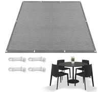 Vela Ombreggiante 230 x 300 cm Protezione Raggi UV 95% Traspirante Rettangolare, Tenda Parasole Telo Ombreggiante con Fune e Occhiellato per Esterno Giardino Terrazza, Grigio Chiaro