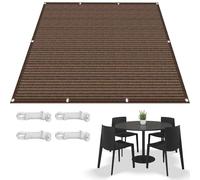 Vela Ombreggiante 240 x 300 cm Protezione Raggi UV 95% Traspirante Rettangolare, Tenda Parasole Telo Ombreggiante con Fune e Occhiellato per Esterno Giardino Terrazza, Marrone