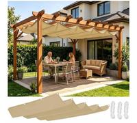 Vela ombreggiante 250x400 cm pergola giardino impermeabile esterno Kaki