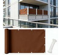 Vela Ombreggiante 340 x 700 cm Protezione UV con Fune e Occhiellato Vela Ombreggiante Impermeabile Quadrato per Terrazzo, Balcone, Patio, Marrone