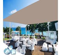 Vela Ombreggiante 380 x 450 cm Impermeabile - Montaggio Facile e Veloce, Tenda da Sole Ombreggiante Tendone per Pergola Piante da Patio Serra, Tortora
