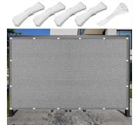 Vela Ombreggiante 461 x 518 cm Copertura Antipolvere Protezione Antivento Tenda Ombreggiante Traspirante con Occhielli Tenda a Vela per Giardino per Terrazza Giardino, Grigio Chiaro