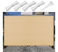 Vela Ombreggiante 471 x 495 cm Copertura Antipolvere Protezione Antivento Tenda Ombreggiante Traspirante con Occhielli Tenda a Vela per Giardino per Terrazza Giardino, Giallo sabbia