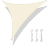 Vela Ombreggiante 5/3.6/3/2M Triangolo Ombra Vela Impermeabile Parasole Baldacchino Blocco Tenda da Sole con Gratuito for Giardino Patio Pergola Gazebo(Beige Shade Sail,360x360x360CM)