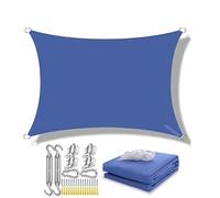 Vela Ombreggiante 5X4m Impermeabile Grande Riparo Parasole Protezione Baldacchino Esterno Giardino Patio Piscina Vela Ombra Tenda Campeggio(Royal blue Set,200x500cm)