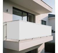 Vela Ombreggiante 72 x 395 cm Antivento/Protezione UV Rete Ombreggiante con Occhielli Tenda a Vela per Balcone per Giardino, Balcone, Bianco