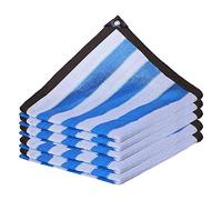 Vela ombreggiante 75% protezione UV per pergola, balcone e giardino, a strisce blu e bianche, isolamento termico (10 m), parasole da esterno per piante e patio