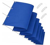 Vela Ombreggiante a Onda Retrattile 150 x 370 cm Protezione Solare Resistente Modello Tenda da Sole per Esterno Tinta Unita Antistrappo con Funi per Giardino Terrazza, Blu