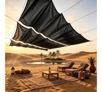 Vela Ombreggiante a Onda Retrattile 185 x 900 cm Regolabile, Resistente Agli Strappi, Impermeabile, Anti-Uv 98%, Protezione Solare Vela Ombreggiante Scorrevole per Giardino Sabbia, Grigio Scuro