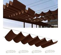 Vela Ombreggiante a Onda Retrattile 3.8x8M Tenda da Sole per Esterno Vele Ombreggianti Impermeabile Telo Parasole con Fune Occhiellato Protezione UV Tenda Vela per Giardino Terrazza Marrone