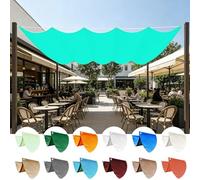 Vela Ombreggiante a Onda Retrattile 300 x 450 cm Impermeabile Vele Parasole da Giardino Protezione Solare Schermo UV Vela Ombreggiante per Giardino, Balcone, Piscina, Blu Cielo