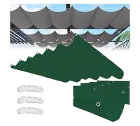 Vela Ombreggiante a Onda Retrattile,con Fune Occhiellato Protezione UV Tenda Vela per Giardino Terrazza,Esterno Vele Ombreggianti Impermeabile Telo Parasole, per cortili, veranda (Verde scuro,1.5x15m)