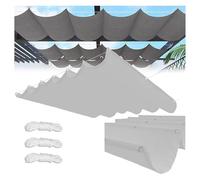 Vela Ombreggiante a Onda Retrattile,con Fune Occhiellato Protezione UV Tenda Vela per Giardino Terrazza,Esterno Vele Ombreggianti Impermeabile Telo Parasole, per cortili, veranda (Bianco,1.5x15m)