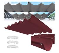 Vela Ombreggiante a Onda Retrattile,con Fune Occhiellato Protezione UV Tenda Vela per Giardino Terrazza,Esterno Vele Ombreggianti Impermeabile Telo Parasole, per cortili, veranda (Rosso scuro,1x14m)