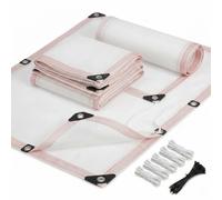 Vela Ombreggiante Bianca 70%, Telo Ombreggiante Esterno In HDPE, Rete Ombreggiante Impermeabile Traspirante Con Corde, Tenda Da Sole, Protezione Solare UV Giardino(10x18m)