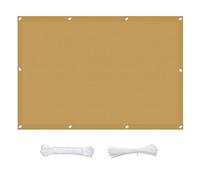 Vela ombreggiante color cachi, 2,6 x 3,8 m, protezione UV al 95%, traspirante, per patio e cortile, include fascette con cerniera per una facile installazione, riparo dal sole all'aperto