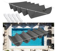 Vela Ombreggiante Impermeabile 0.85 x 2.2 m Personalizzabile, Dai Raggi Uv, Protezione Solare, Impermeabile, Tenda da Sole per Esterno per Pergola Gazebo con Occhielli, Grigio Scuro