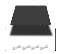 Vela Ombreggiante Impermeabile 1.3 x 2.1 m Impermeabile Tenda da Sole per Esterno con Occhielli Protezione Raggi UV HDPE Tela Occultante per Spiaggia Serra Giardino, Grigio Scuro