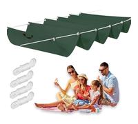 Vela Ombreggiante Impermeabile 1.3 x 4.5 m Resistente Agli Strappi, Impermeabile, Protezione Solare, Anti-Uv 98%, Tenda a Vela Parasole per Pergola Gazebo con Occhielli, Verde Scuro