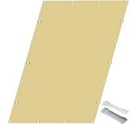 Vela Ombreggiante Impermeabile 155 x 255 cm Telo Frangisole da Esterno Protezione Solare Resistente Modello Tinta Unita con Funi e Fascette per Terrazza Patio, Color Crema