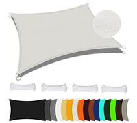 Vela Ombreggiante Impermeabile 2.5 x 4.5 m Rettangolare Crema Tenda a Vela Rettangolare Protezione Raggi UV 98% per Giardino Terrazzo e Campeggio, Avorio