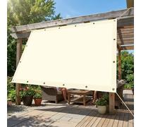 Vela Ombreggiante Impermeabile 2.6 x 4 m Protección Rayos UV Telo Parasole per Esterni con Occhielli e Corda per Giardino, Prato, Vita All'Aperto, Avorio
