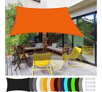 Vela Ombreggiante Impermeabile 2 x 2 m Impermeabile Tenda da Sole per Esterni con Fune per Giardino Balcone Terrazza, Arancione