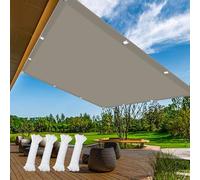 Vela Ombreggiante Impermeabile 200 x 350 cm Protezione Raggi 98% UV Impermeabile Esterni Telo Ombra Lavabile Protezione Solare Antivento con Fune per Terrazza Giardino, Tortora