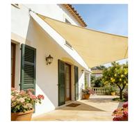 Vela Ombreggiante Impermeabile Definitiva 420D Tessuto Rivestito In PU Resistente Blocca Il 95% Dei Raggi UV Design Rinforzato For Terrazzo Pensilina Auto E Riparo Esterno(Cachi,5 * 5 * 5m)